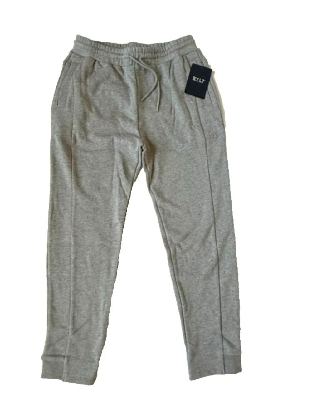 Bylt Mens M Core Lounge Pant NEW Heather Gray Jogger Sweat Pants Logo Drawstring